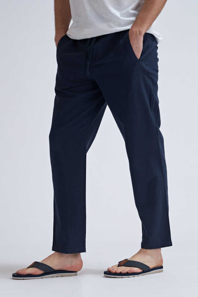 Pantalón de lino Azul Marino