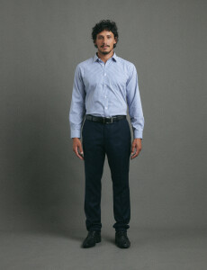 012687 CAMISA HARRINGTON LABEL Azul/blanco