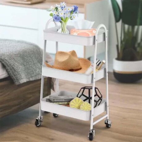 Carrito de Cocina Home Collection de Metal y Plástico Blanco