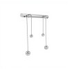 Caravanas Colgante Bola Doble de Plata- Plata 925- Sin Piedra- CA4103 sinpiedra