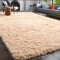 Alfombra Peluda Shaggy Pelo Alto Antideslizante Premium Color beige claro