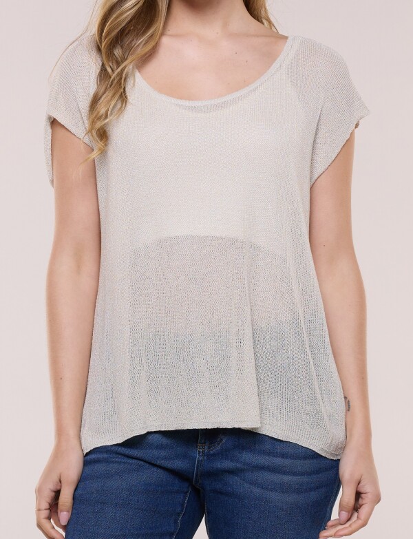 Blusa Lurex BEIGE CLARO