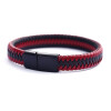 Pulsera de cuero color rojo y negro Pulsera De Cuero Color Rojo Y Negro