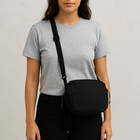 Bandolera cruzada regulable con correa ajustable Negro