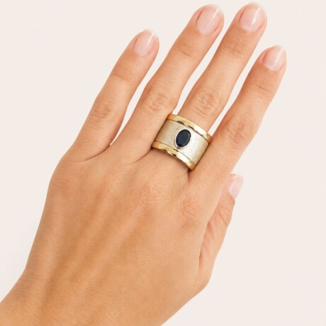 Anillo Clemente Blue - Plata y Oro Anillo Clemente Blue - Plata y Oro