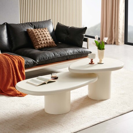 SET DE MESAS CENTRALES MDF-Y-MICROCEMENTO LIA