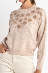 Sweater Flores Rosa