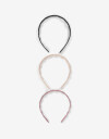 Vinchas Sets Acrilico Set De 3 Vinchas Rigidas Wavy. - Combinacion Tricolor