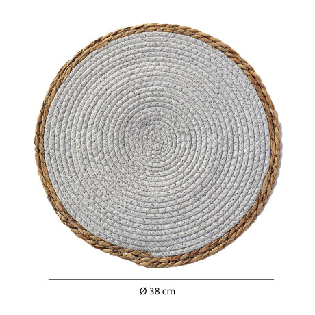 Mantel Individual en Fibra Natural y Algodón Ø38Cm Paramount Gris