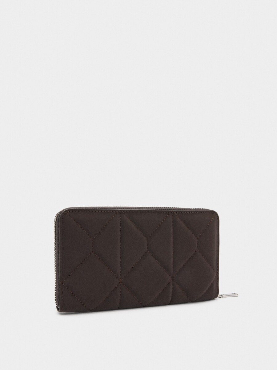 Cartera Acolchoada Con Textura Suave burdeos