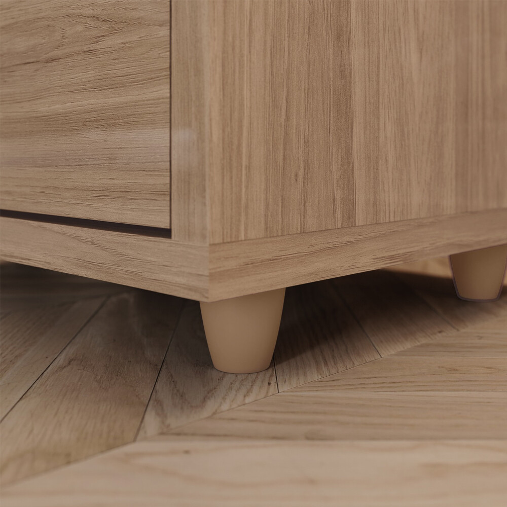 MESA DE LUZ O NOCHE CON ESPACIO Y DOS CAJONES RUSTICO