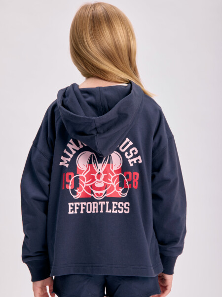 Campera deportiva capucha Minnie Azul