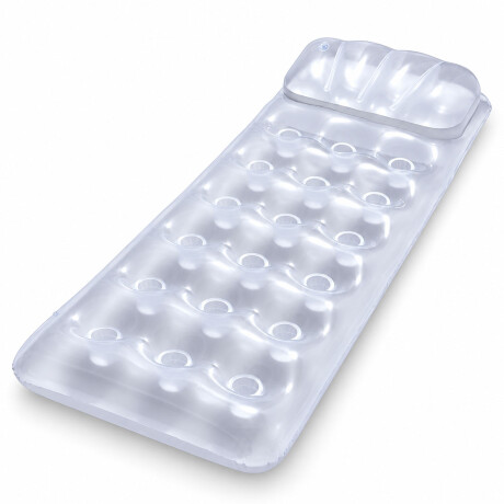 Colchoneta Inflable Flotador con Almohada p/ Piscina Bestway Transparente