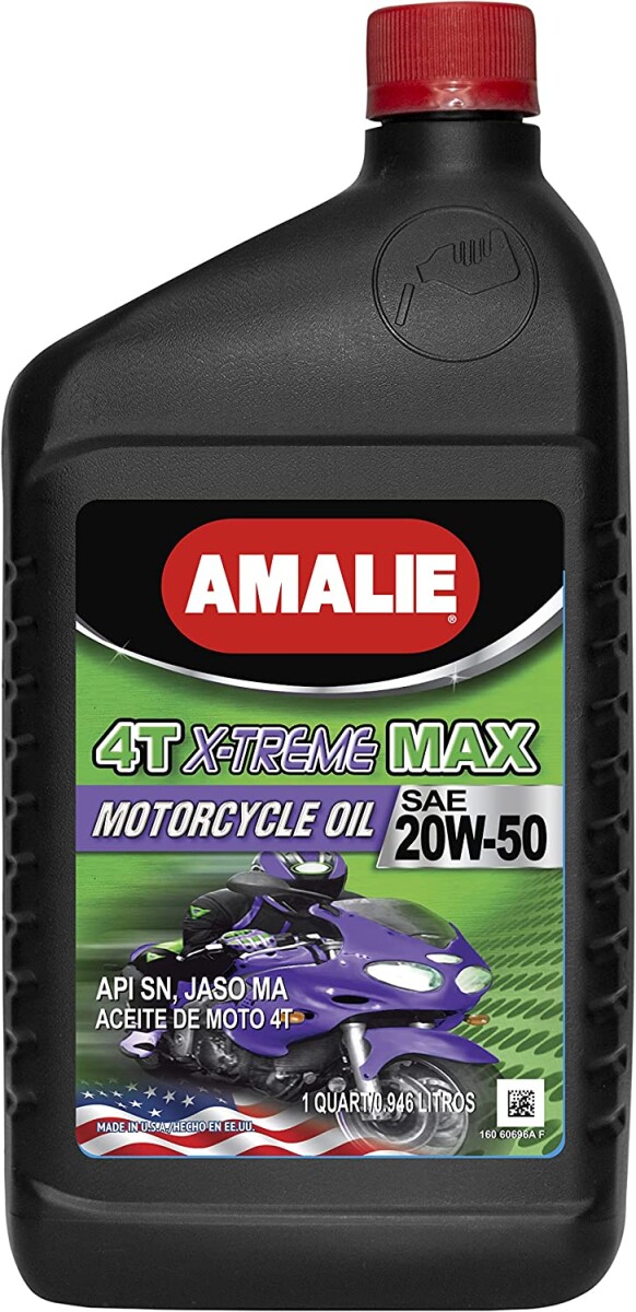 LUBRICANTE ACEITES - SAE 20W50 4T X-TREME MAX JASO MA SN 1LTS AMALIE MOTOR OIL 