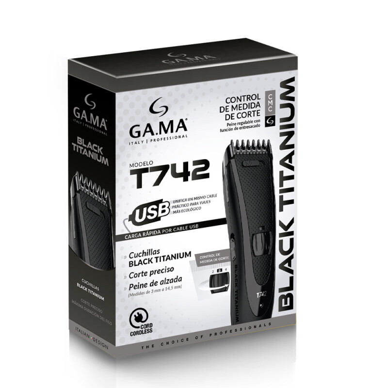 Cortadora GA.MA Italy Titanium T742 Cabello y Barba Recargable Cortadora GA.MA Italy Titanium T742 Cabello y Barba Recargable