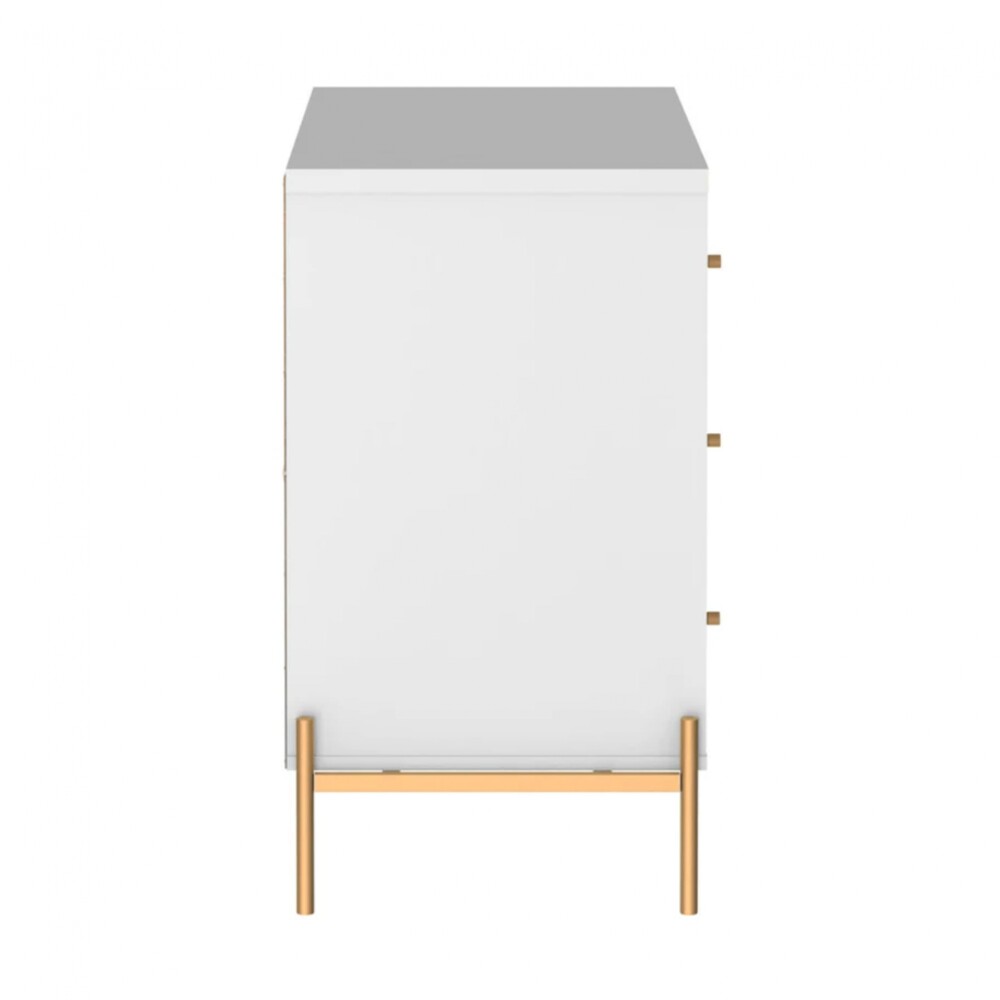 Cómoda Jasper 3 cajones White Gloss Gold