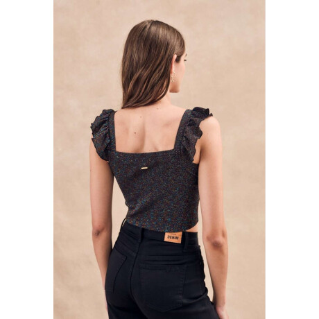 Top Volados Lurex Negro