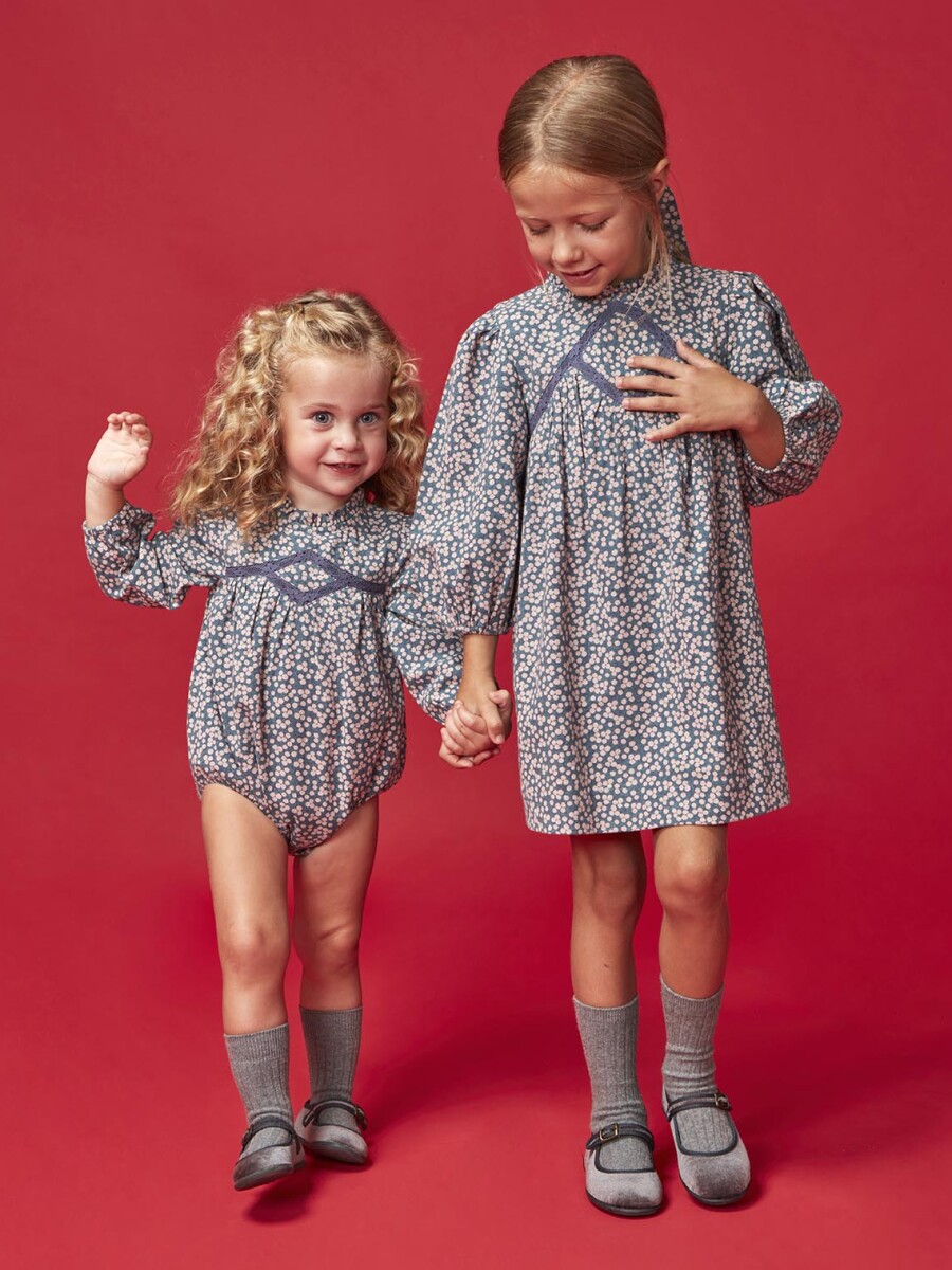 Ranita Flores Azul Medio Oscuro