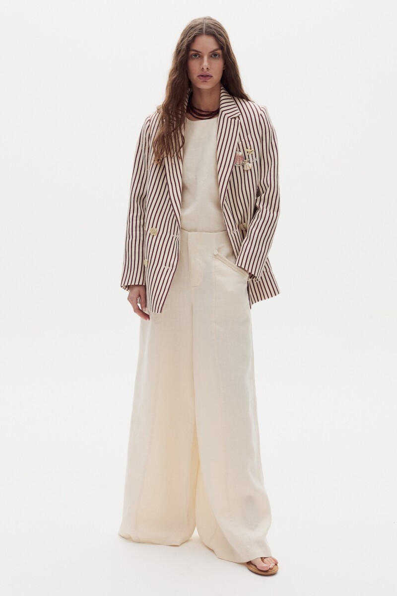 Blazer Joseph en Lino Malbec Stripes