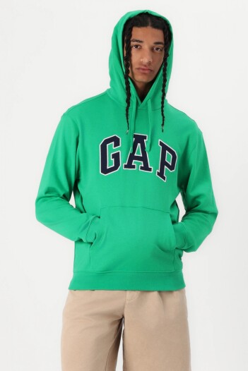 Buzo Canguro Logo Gap Sin Felpa Hombre Gallant Green