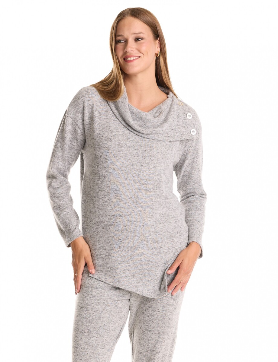 Buzo Soft Cuello Vol - Gris 