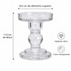 Candelabro Portavelas de Vidrio Transparente 11.5cm Candelabro Portavelas de Vidrio Transparente 11.5cm