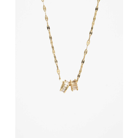 Collar Con Charms De Cubic Zirconia Dorado