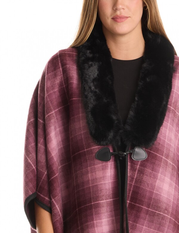 Ruana Faux Fur ROSA/MULTI