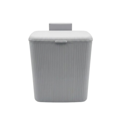 BASURERO PLAST GRIS C/TAPA 10L Unica