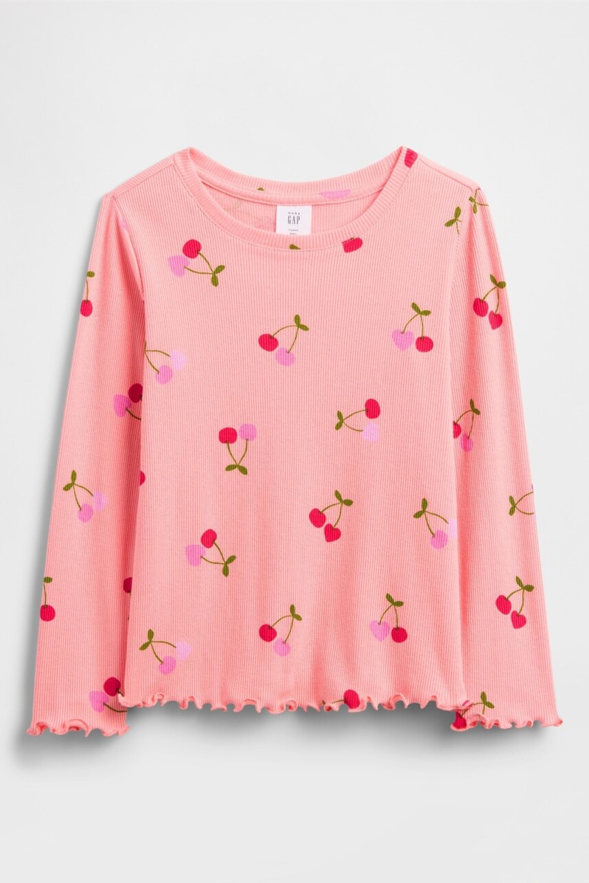 Remera Rib Toddler Niña Creamy Coral