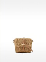 Bolso Bandolera Efecto Rafia Con Solapa natural