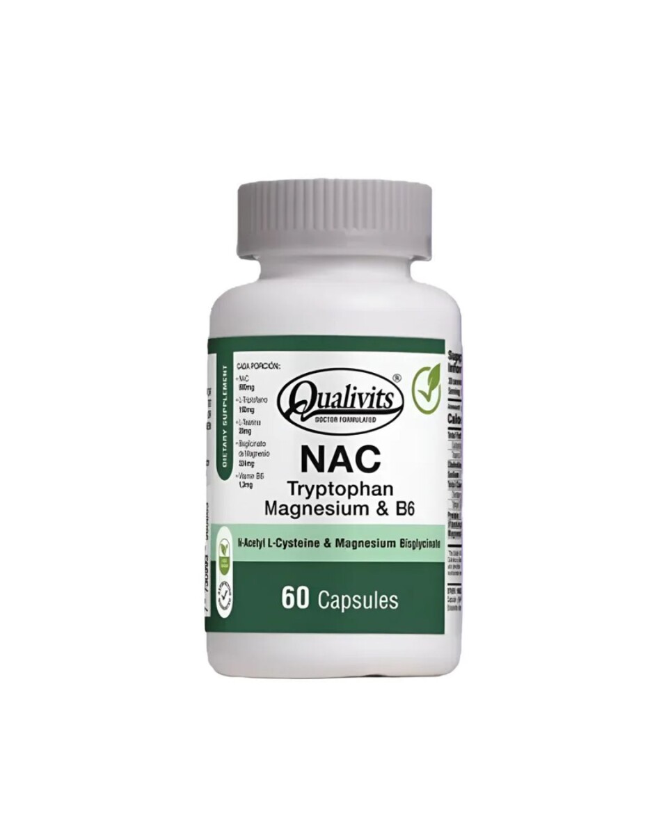 NAC + L-Triptófano + Magnesio B6 y L-Teanina 60caps Qualivits 