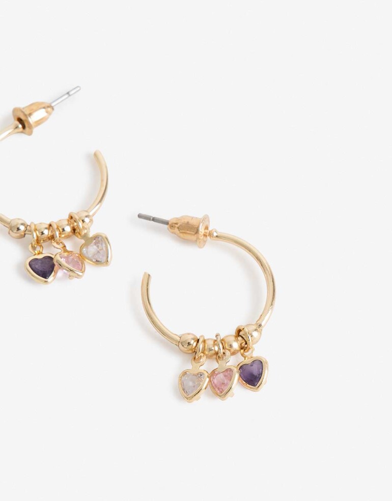 Aros Argollas Cubic zirconia Aros Corazón Cubic Zirconia - Dorado