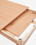 Mesa extensible Yain de chapa y madera maciza de roble 160 (220) x 80 cm