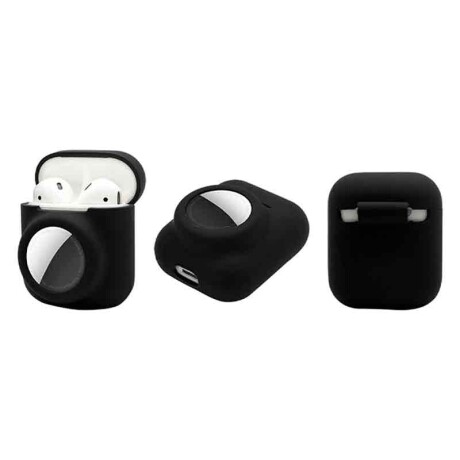 Funda Para AirPods 2 en 1 Con Soporte AirTag Black Funda Para AirPods 2 en 1 Con Soporte AirTag Black