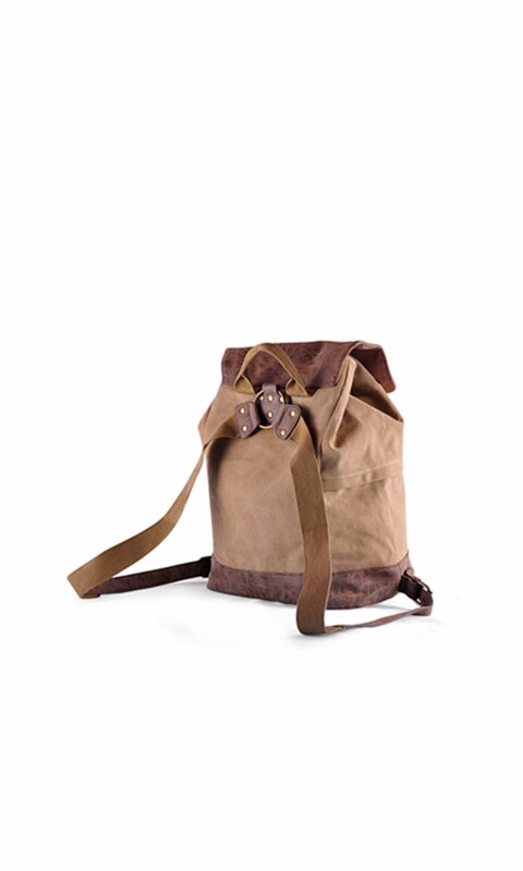 MOCHILA BOHO TABACO Y KAKI