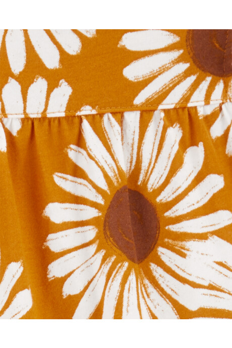 Set tres piezas de algodón, short y dos bodies diseño floral Sin color