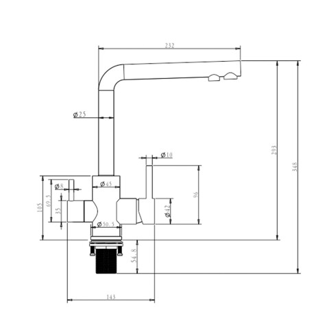 GRIFERIA DE MESADA MONOCOMANDO VISEU DE ACERO INOXIDABLE PARA FILTRO DE AGUA GRIS