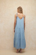 VESTIDO CARACE WASHED Celeste