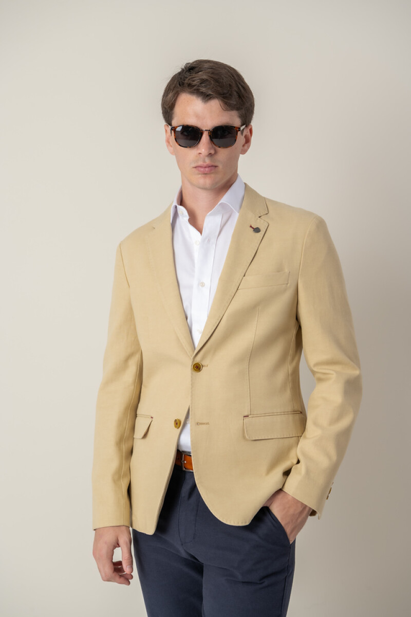Saco Tencel Slim Fit - Beige 