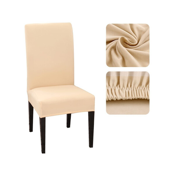 Funda Cubre Sillas Universal Comedor Elastizada Lavable X4 Variante Color Beige