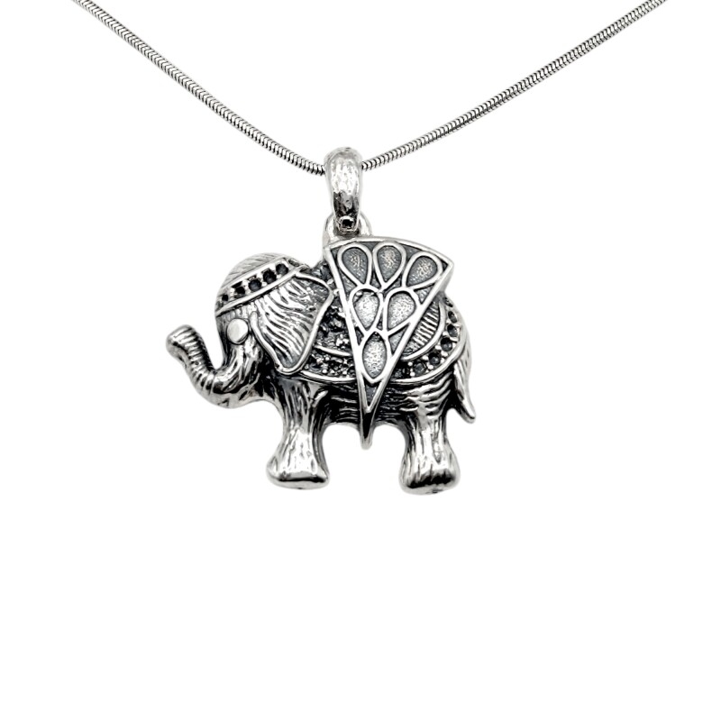 Dije Colgante Elefante-Plata 925 quemada inflada-Sin Piedra-CP3357 sinpiedra