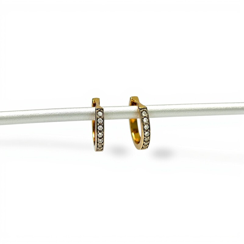 Caravanas Aros Zirconia y oro - Oro bajo - Zirconia- CA8150 conpiedra