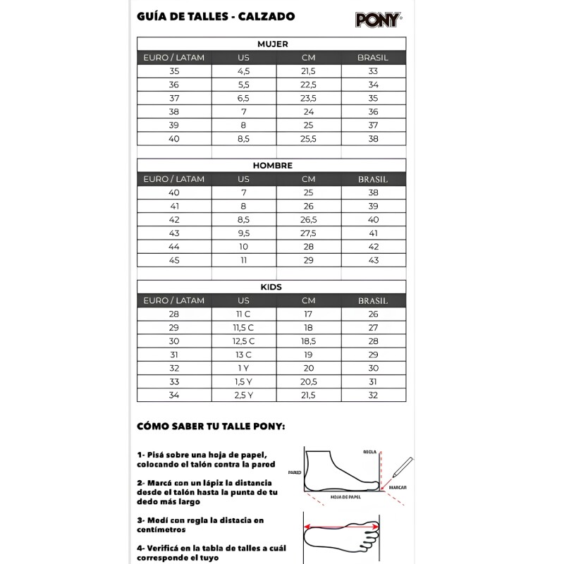 Championes Pony casual classic Hombre Negro