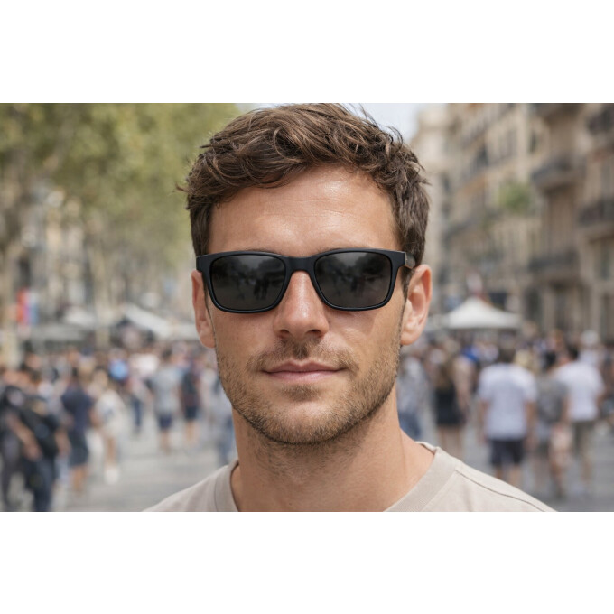 Milano Chiaro Negro y patillas azules