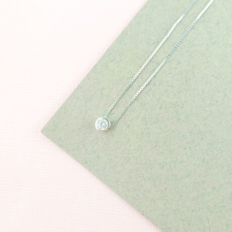 Colgante Punto de Luz en Plata 925 Modelo de Cadena Veneciana Largo 42 cm