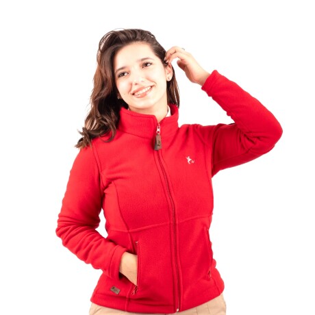 CAMPERA POLAR POCKET DAMA ROJA