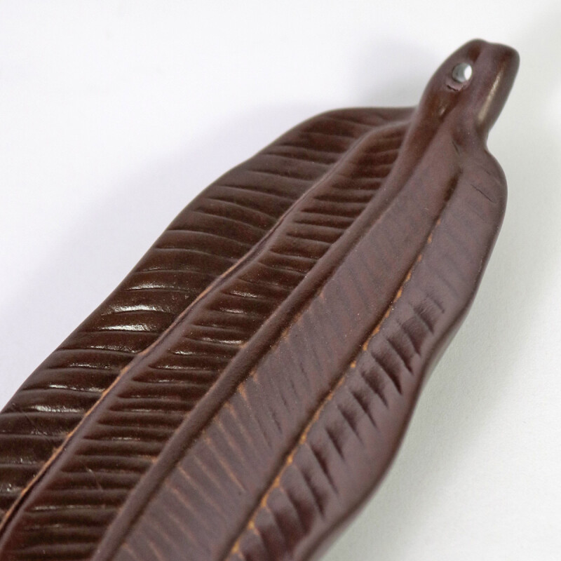 PORTA INCIENSO HOJA MARRON 23X5.5CM Unica