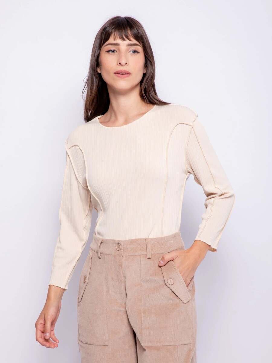 T-SHIRT ALLIE VOLME - BEIGE 