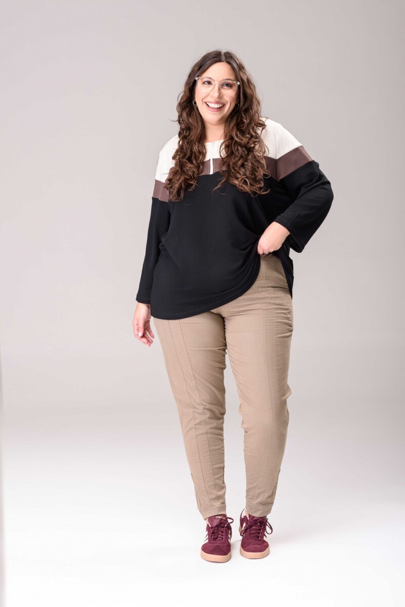 Remera cierre - Beige| choco| negro 